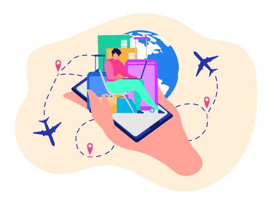 ilustración viaje por el mundo